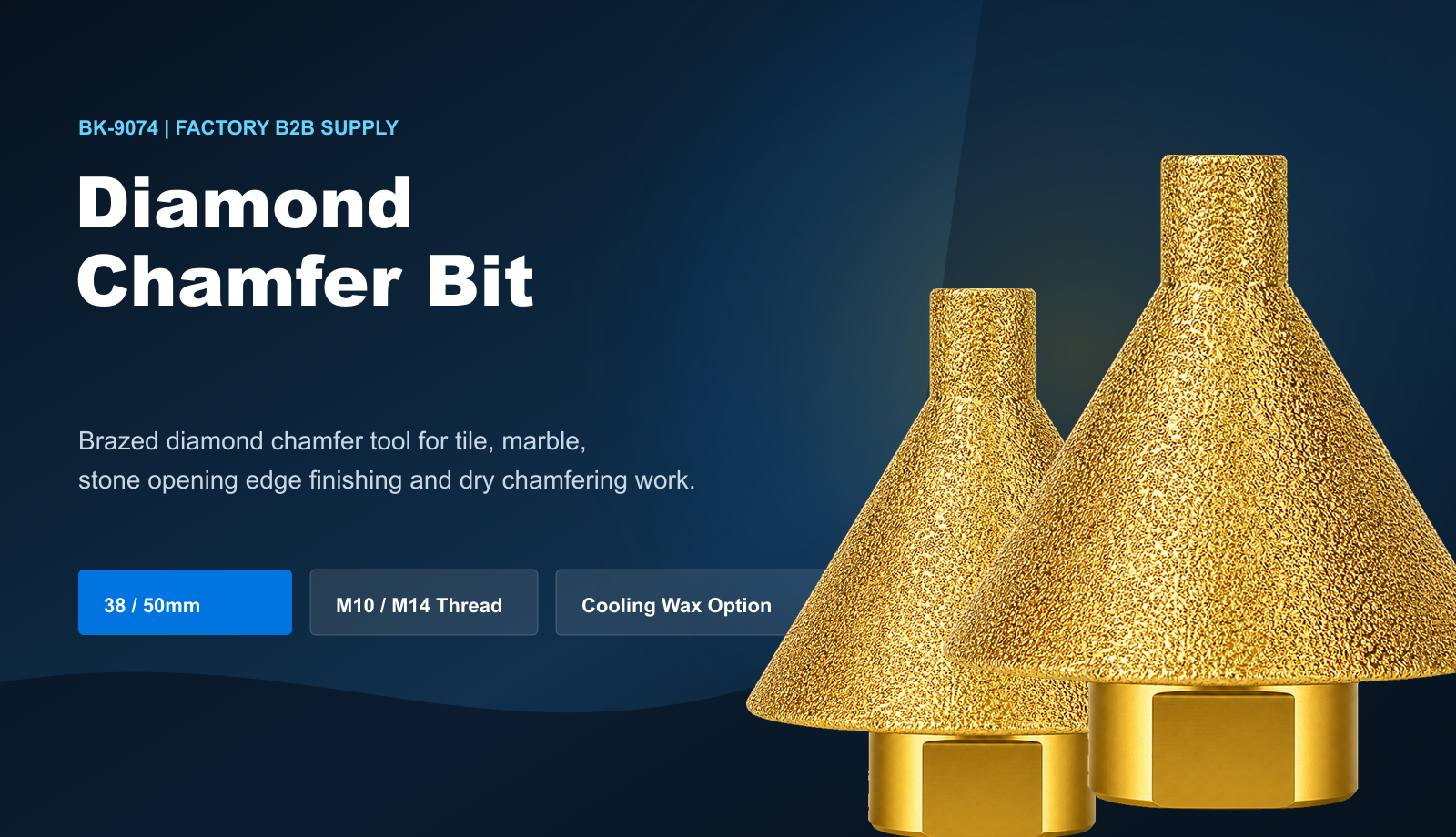 BK-9074 diamond chamfer bit