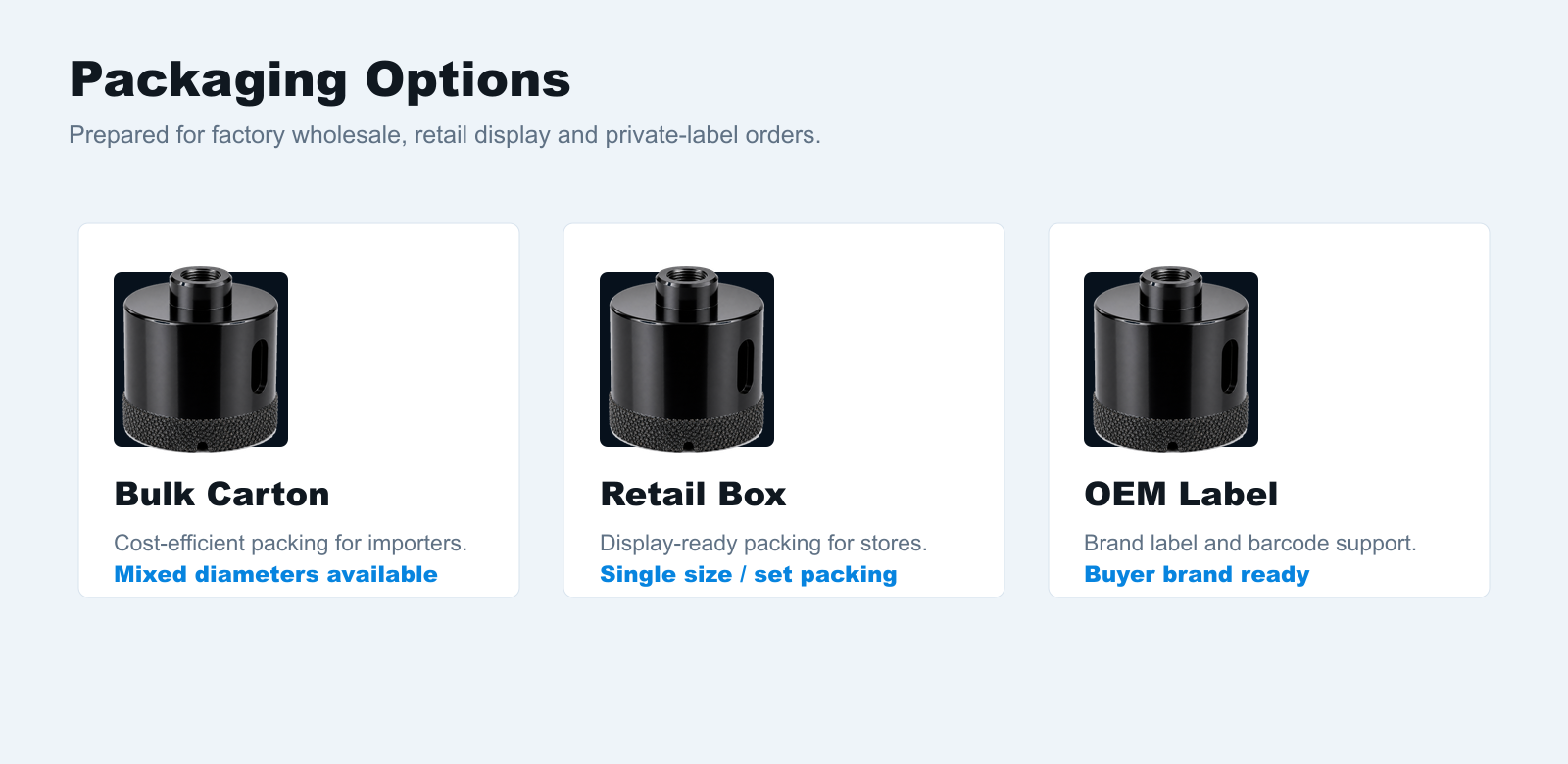 BK-9076 wholesale and OEM packaging options